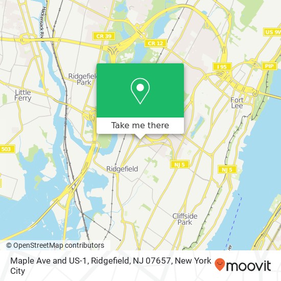 Maple Ave and US-1, Ridgefield, NJ 07657 map