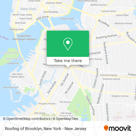 Roofing of Brooklyn map