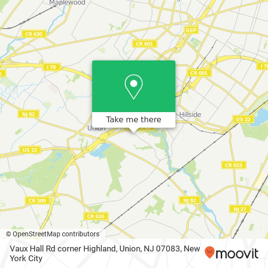 Vaux Hall Rd corner Highland, Union, NJ 07083 map
