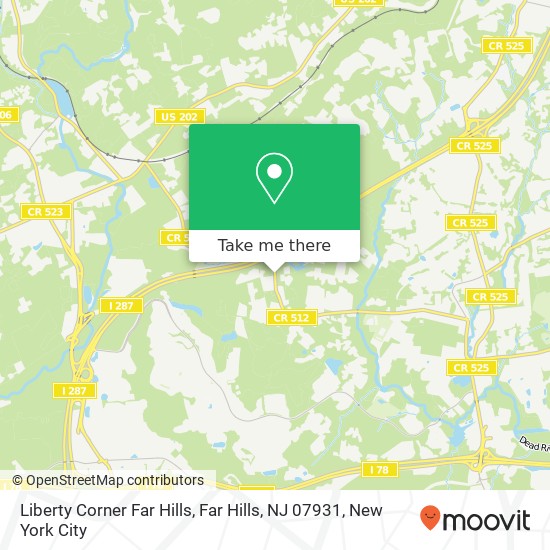 Mapa de Liberty Corner Far Hills, Far Hills, NJ 07931