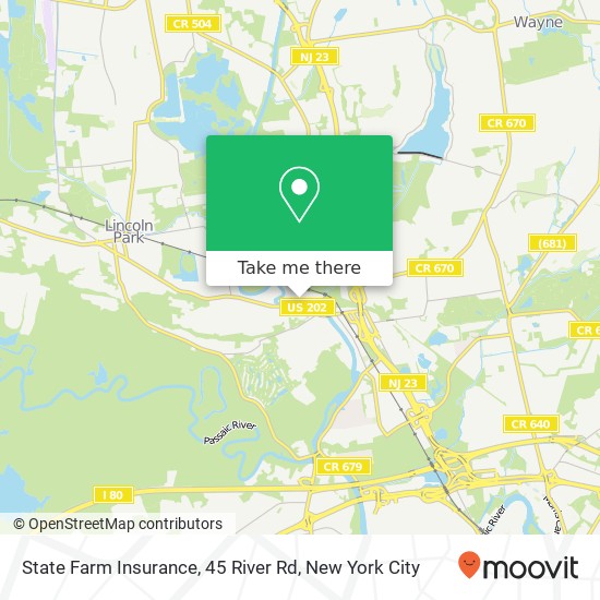 State Farm Insurance, 45 River Rd map