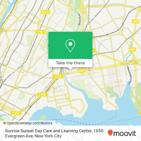 Mapa de Sunrise Sunset Day Care and Learning Center, 1050 Evergreen Ave