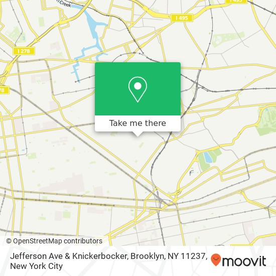 Mapa de Jefferson Ave & Knickerbocker, Brooklyn, NY 11237