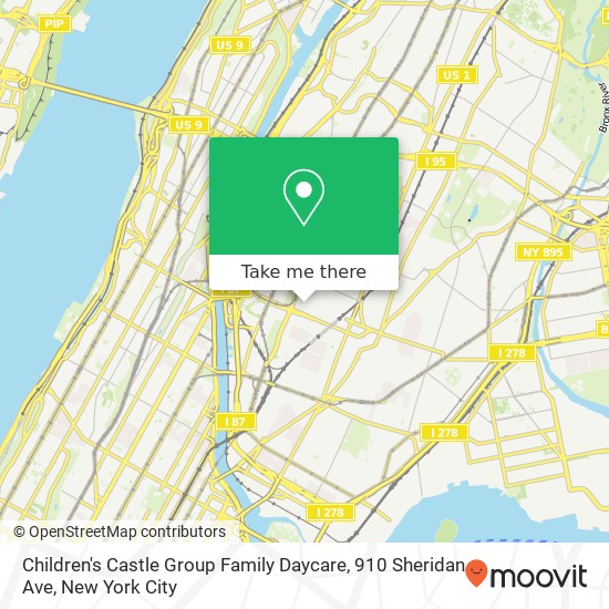 Mapa de Children's Castle Group Family Daycare, 910 Sheridan Ave