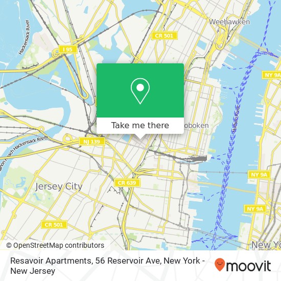 Mapa de Resavoir Apartments, 56 Reservoir Ave