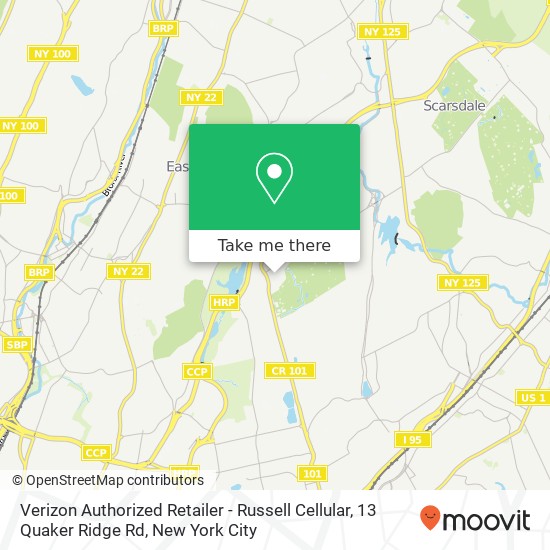 Mapa de Verizon Authorized Retailer - Russell Cellular, 13 Quaker Ridge Rd