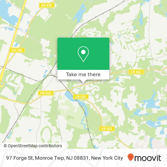 Mapa de 97 Forge St, Monroe Twp, NJ 08831