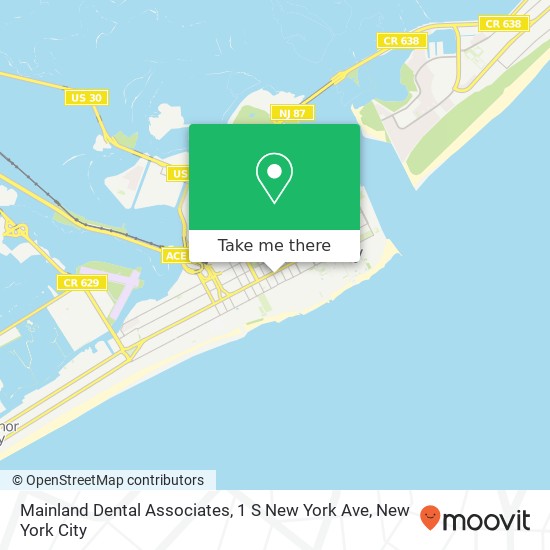 Mapa de Mainland Dental Associates, 1 S New York Ave