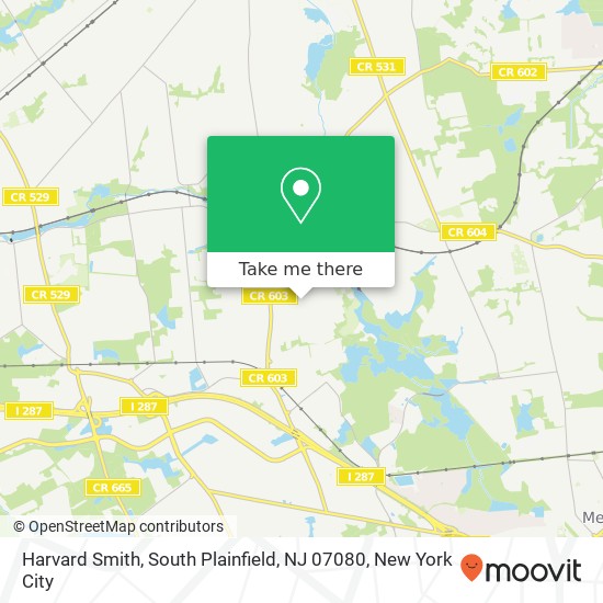 Mapa de Harvard Smith, South Plainfield, NJ 07080