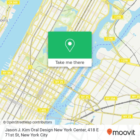 Mapa de Jason J. Kim Oral Design New York Center, 418 E 71st St