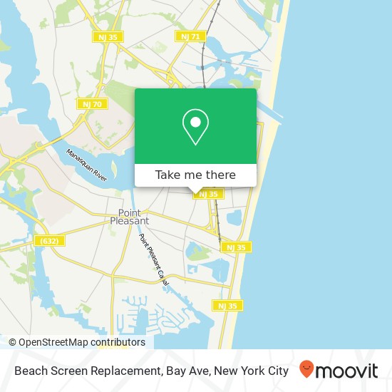 Beach Screen Replacement, Bay Ave map