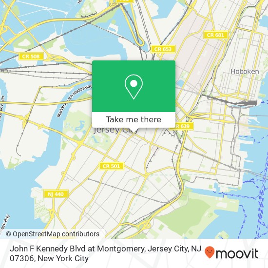 John F Kennedy Blvd at Montgomery, Jersey City, NJ 07306 map