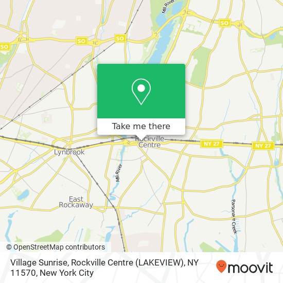 Mapa de Village Sunrise, Rockville Centre (LAKEVIEW), NY 11570