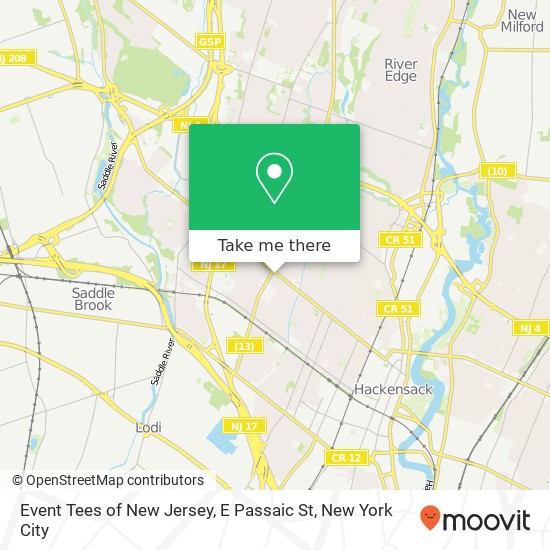 Event Tees of New Jersey, E Passaic St map