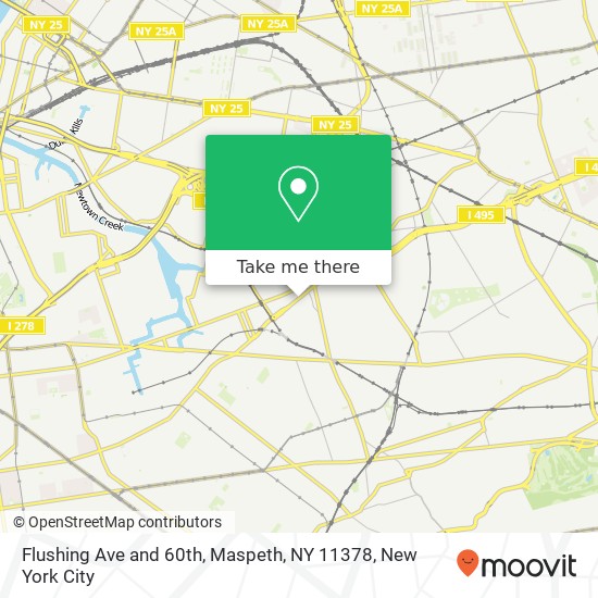 Flushing Ave and 60th, Maspeth, NY 11378 map
