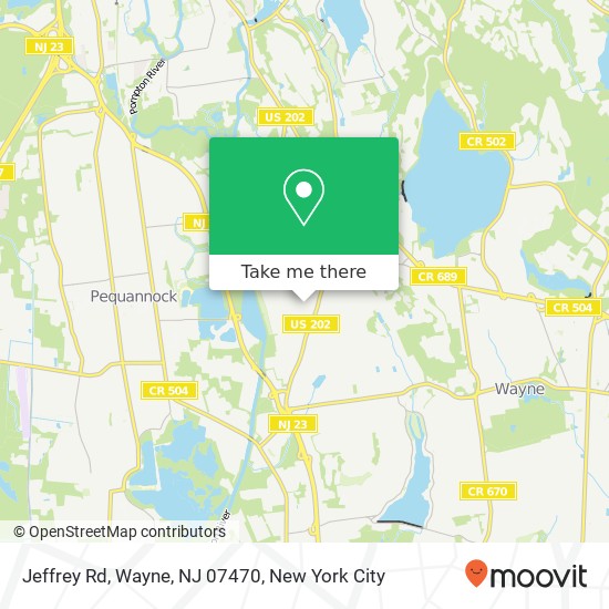 Mapa de Jeffrey Rd, Wayne, NJ 07470