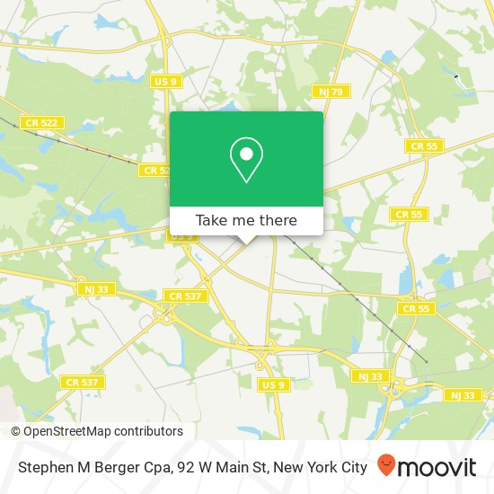 Mapa de Stephen M Berger Cpa, 92 W Main St