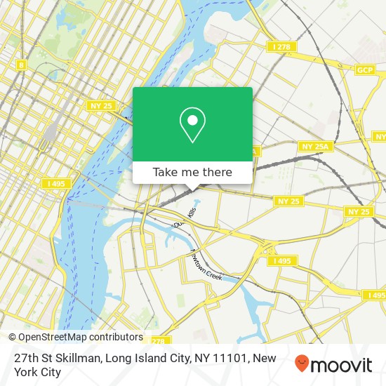 Mapa de 27th St Skillman, Long Island City, NY 11101