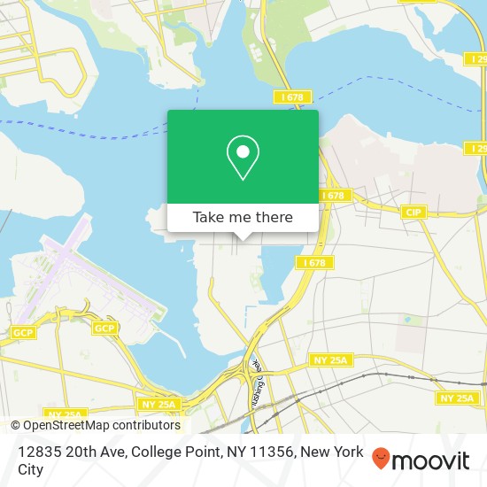 Mapa de 12835 20th Ave, College Point, NY 11356