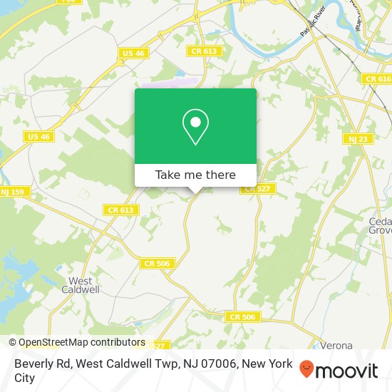 Beverly Rd, West Caldwell Twp, NJ 07006 map