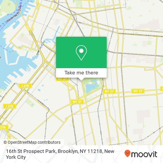Mapa de 16th St Prospect Park, Brooklyn, NY 11218