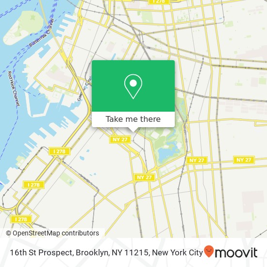 Mapa de 16th St Prospect, Brooklyn, NY 11215