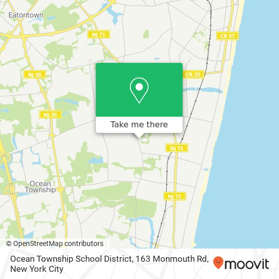 Ocean Township School District, 163 Monmouth Rd map