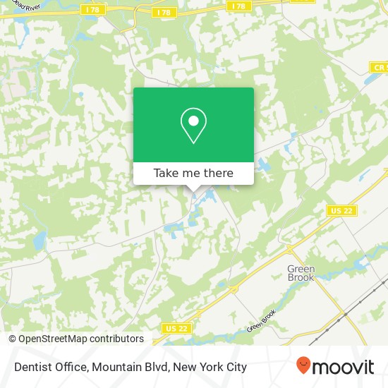 Dentist Office, Mountain Blvd map