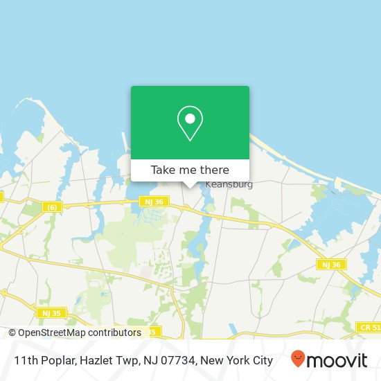 Mapa de 11th Poplar, Hazlet Twp, NJ 07734