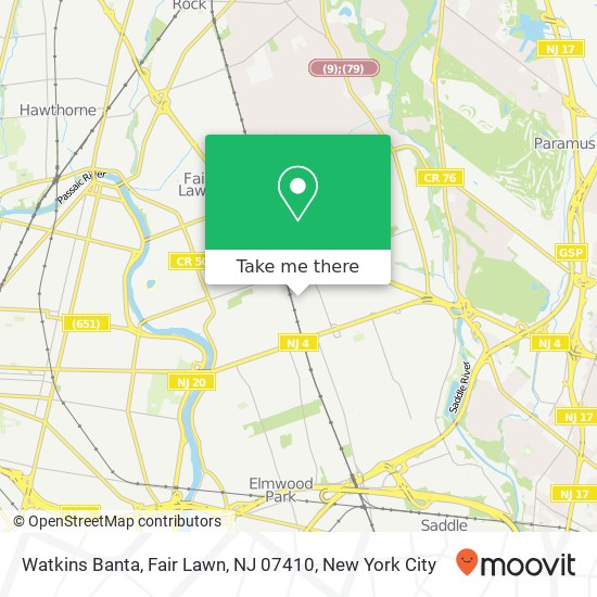 Mapa de Watkins Banta, Fair Lawn, NJ 07410