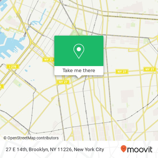 Mapa de 27 E 14th, Brooklyn, NY 11226