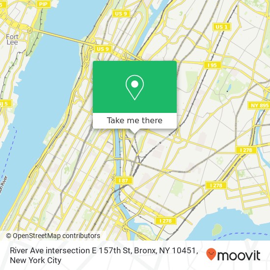 Mapa de River Ave intersection E 157th St, Bronx, NY 10451