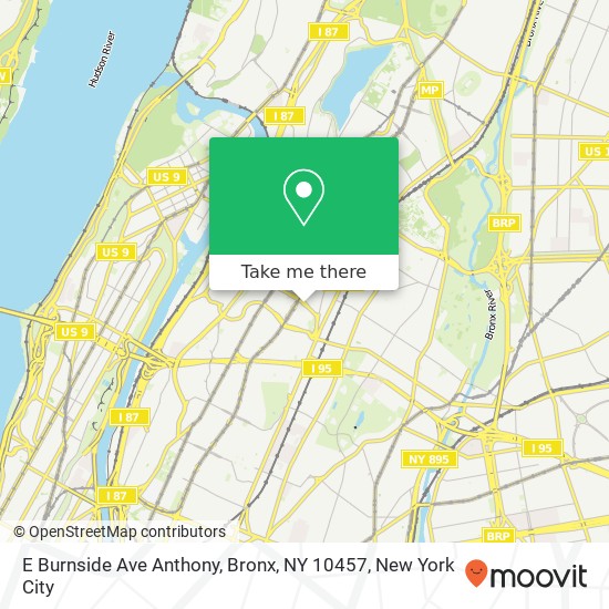 Mapa de E Burnside Ave Anthony, Bronx, NY 10457