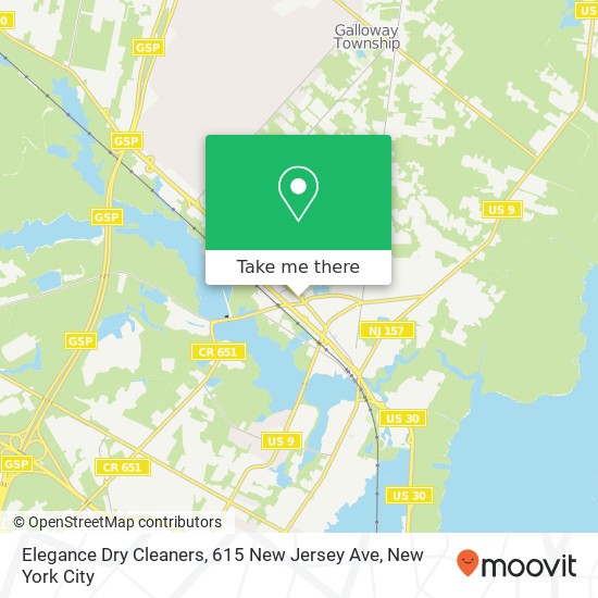 Mapa de Elegance Dry Cleaners, 615 New Jersey Ave