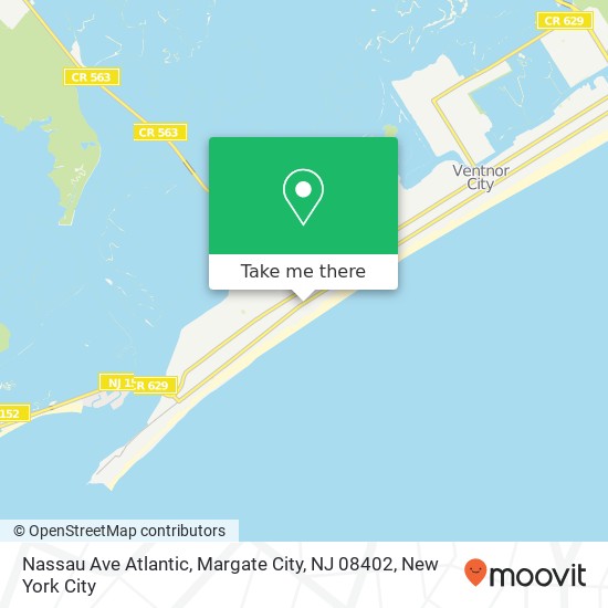 Mapa de Nassau Ave Atlantic, Margate City, NJ 08402