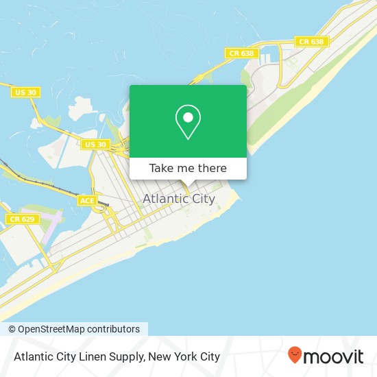 Mapa de Atlantic City Linen Supply