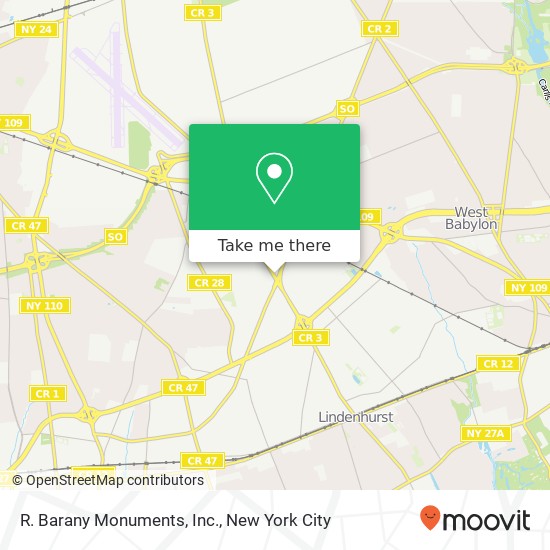 R. Barany Monuments, Inc. map