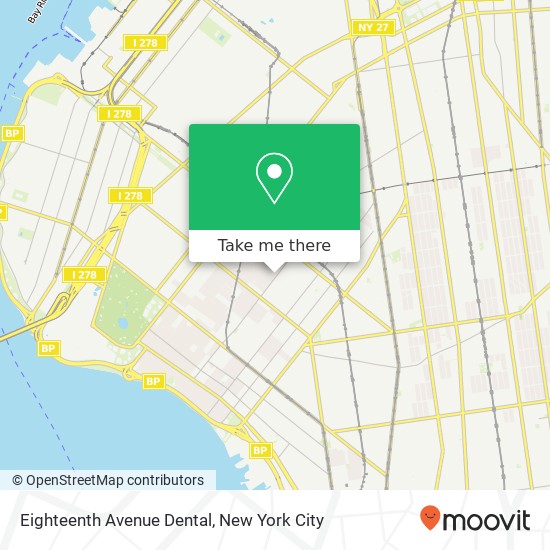 Eighteenth Avenue Dental map
