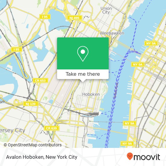 Avalon Hoboken map