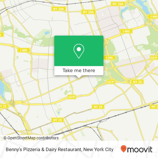Mapa de Benny's Pizzeria & Dairy Restaurant