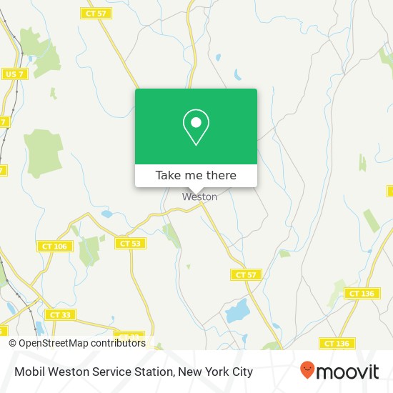 Mobil Weston Service Station map