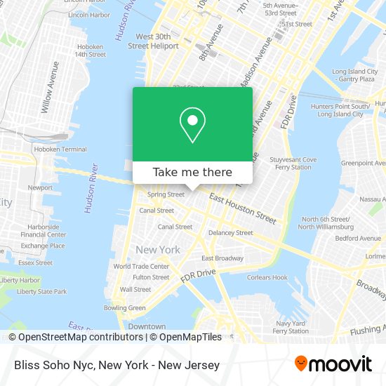 Bliss Soho Nyc map