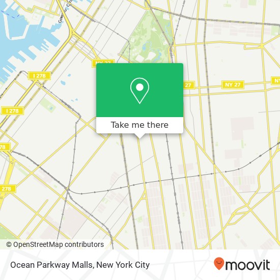 Ocean Parkway Malls map