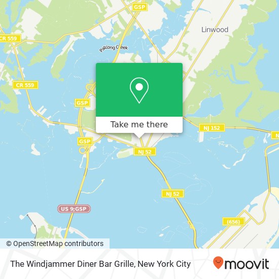 The Windjammer Diner Bar Grille map