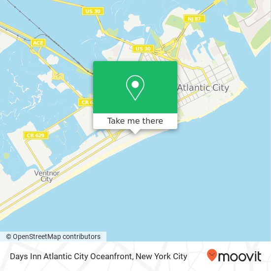 Mapa de Days Inn Atlantic City Oceanfront