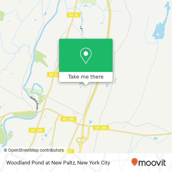 Woodland Pond at New Paltz map