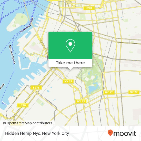 Mapa de Hidden Hemp Nyc