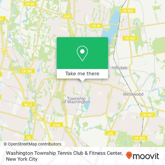 Washington Township Tennis Club & Fitness Center map