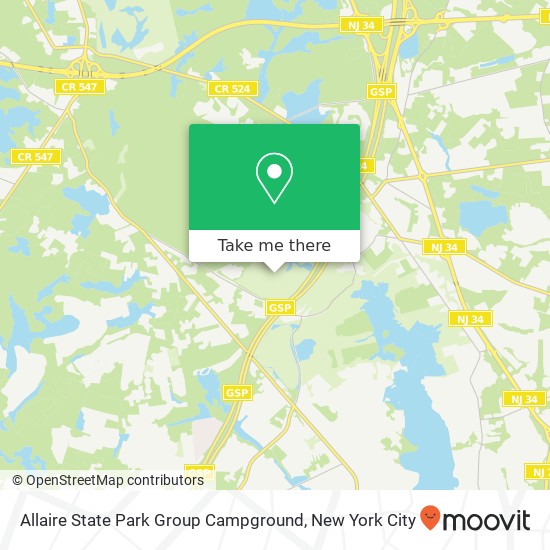 Allaire State Park Group Campground map