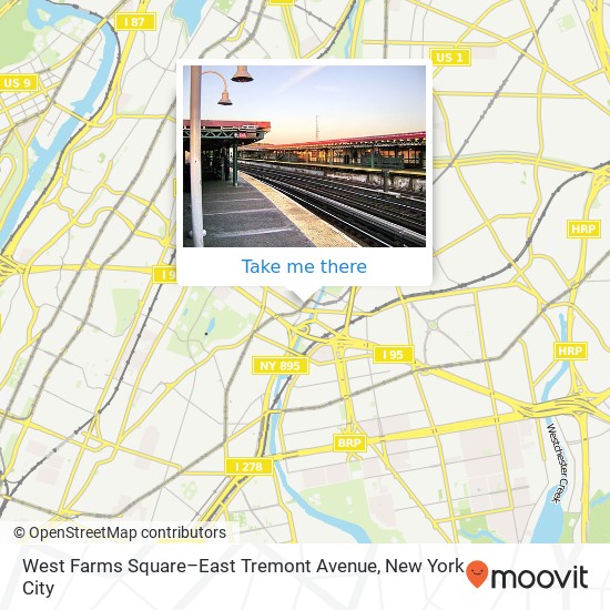West Farms Square–East Tremont Avenue map